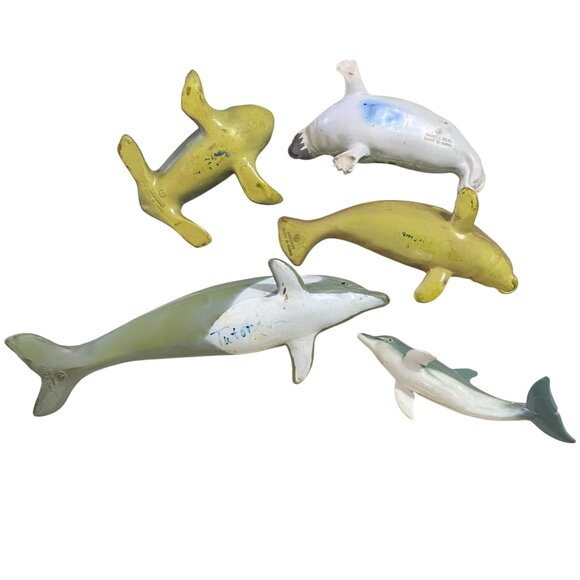 Vintage Animal Sea Creature Lot of 5 Figures Manatee Sea Lion Seal Dolphin PVC - Picture 5 of 5
